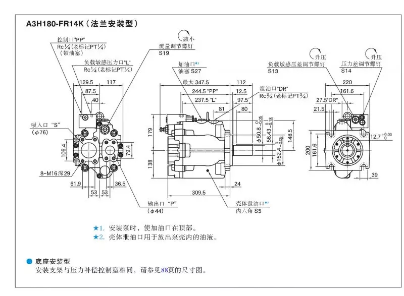 High Pressure Variable Displacement Oiston Pumps(图6) High Pressure Variable Displacement Oiston Pumps(图6)
