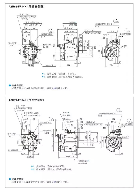 High Pressure Variable Displacement Oiston Pumps(图3) High Pressure Variable Displacement Oiston Pumps(图3)